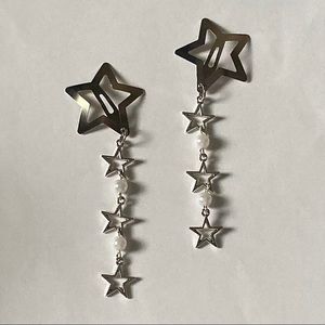 Handmade beaded star hair clips